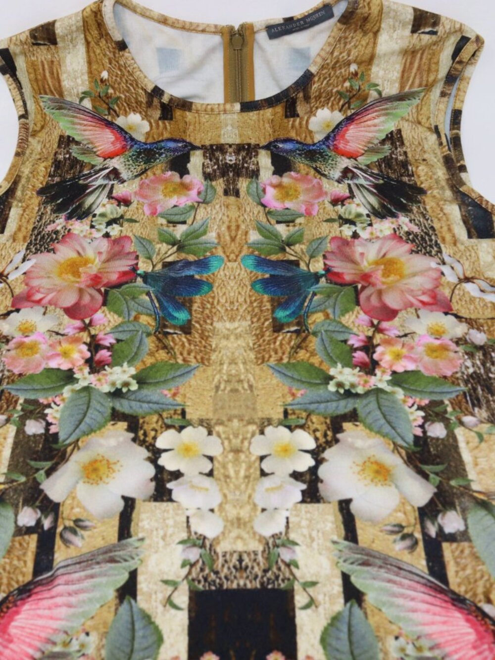 Alexander McQueen Sleeveless Tank top Blouse Hummingbird Floral 2013 - Picture 12 of 14